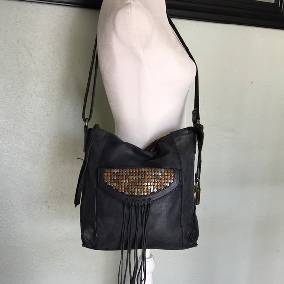 Lucky Brand Handbags - Lucky Brand studded fringe cross body bag
